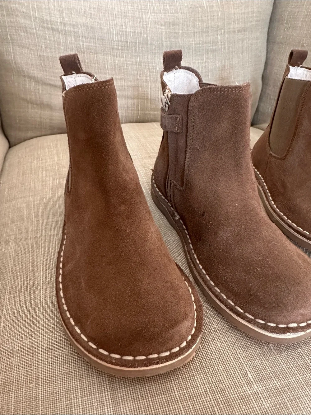 Suede Ankle Boots in Brown